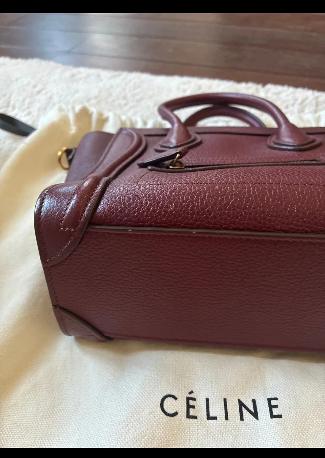 Céline Luggage Tote Bordeaux Cuir 3
