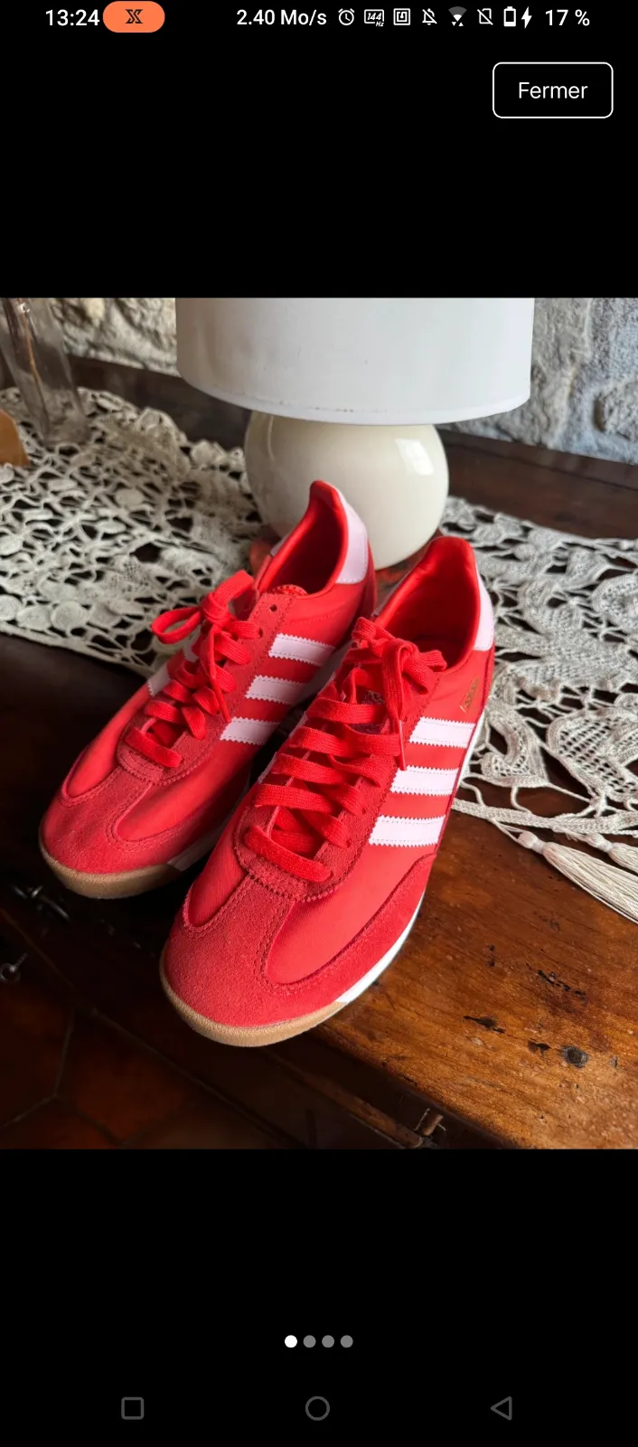 Adidas baskets rouges bandes blanches 4