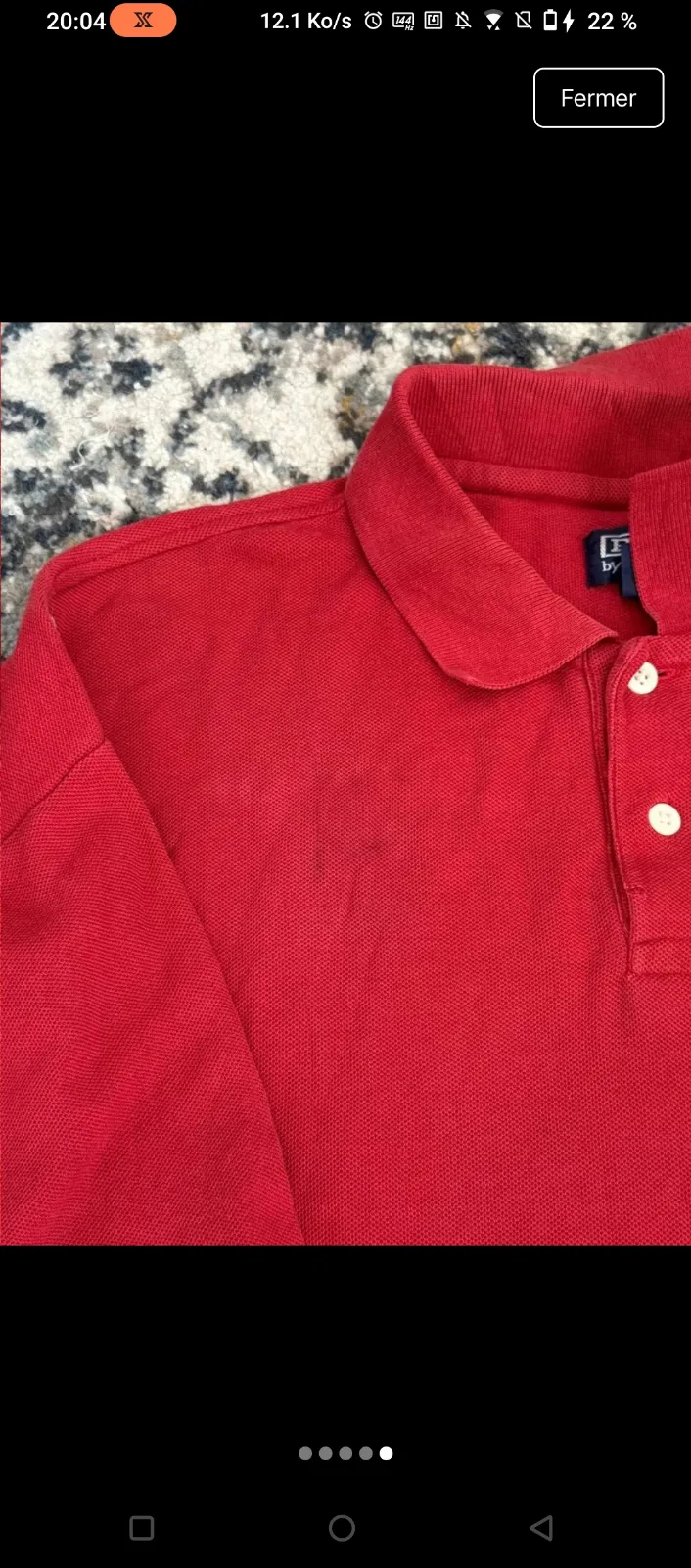 Polo rouge Ralph Lauren manches courtes homme 4