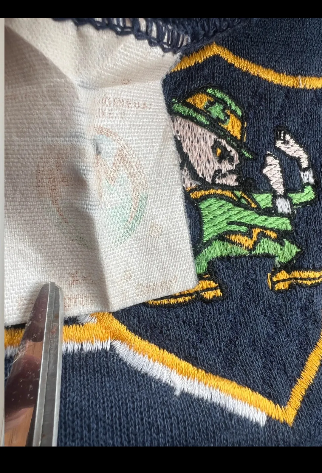 Sweatshirt Notre Dame bleu marine vintage 3