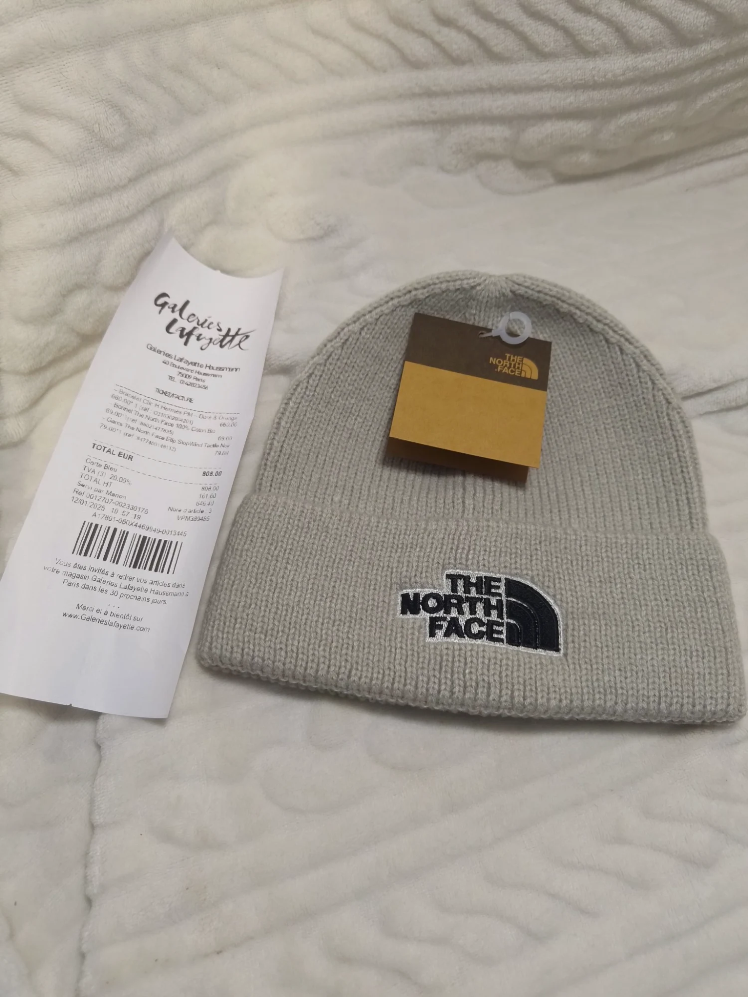 Bonnet The North Face beige en coton bio