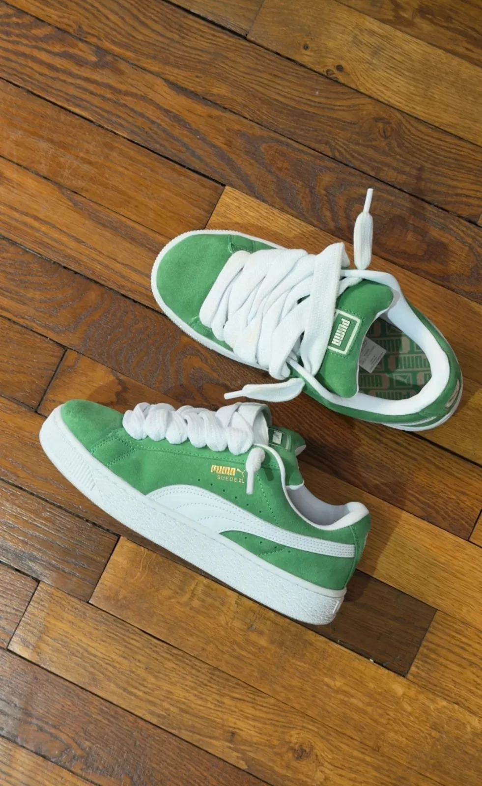 Puma Sneakers vertes et blanches taille 38.5