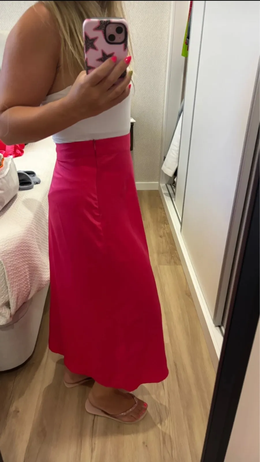 Pink and White Color Block Maxi Dress 2