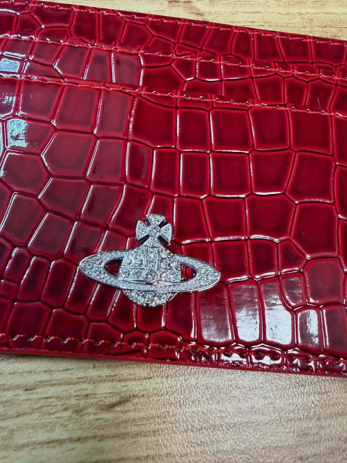 Porte-cartes Vivienne Westwood effet crocodile rouge – Vivienne Westwood – taille Taille unique 7