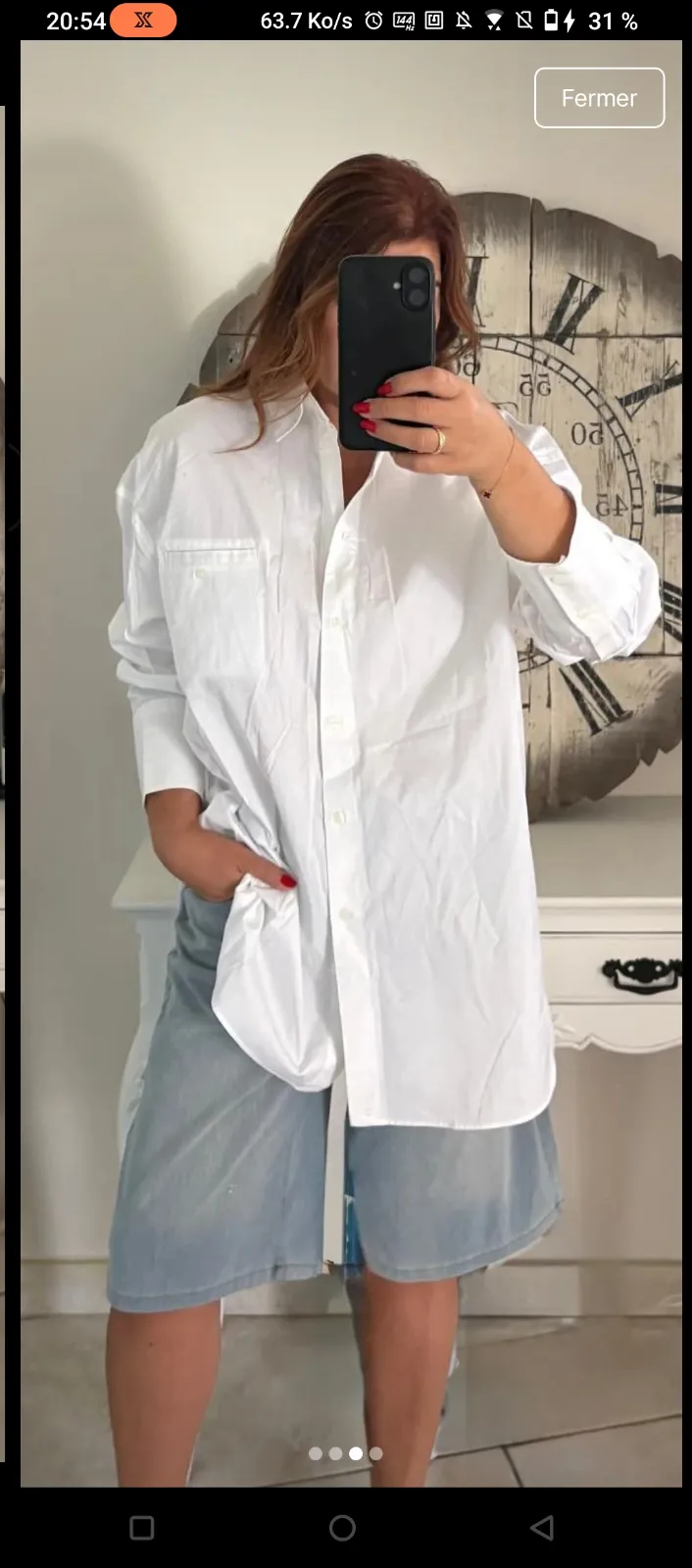 Chemise blanche oversize femme 2