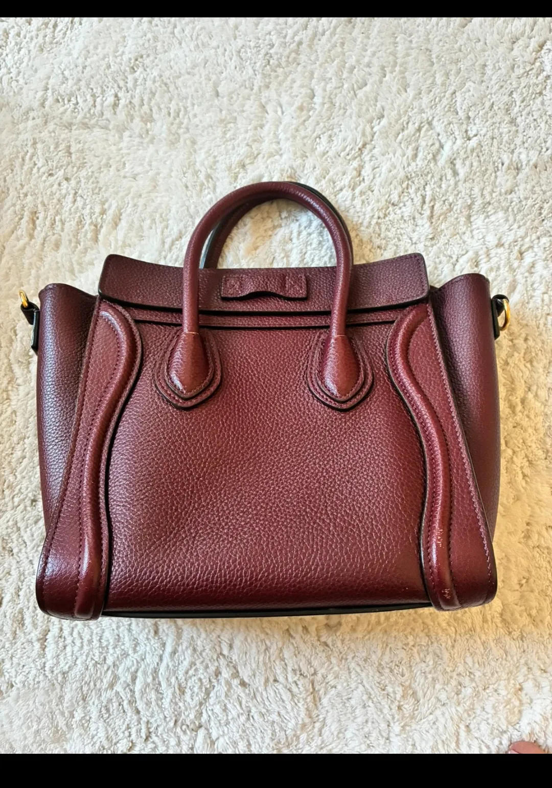 Céline Luggage Tote Bordeaux Cuir 6