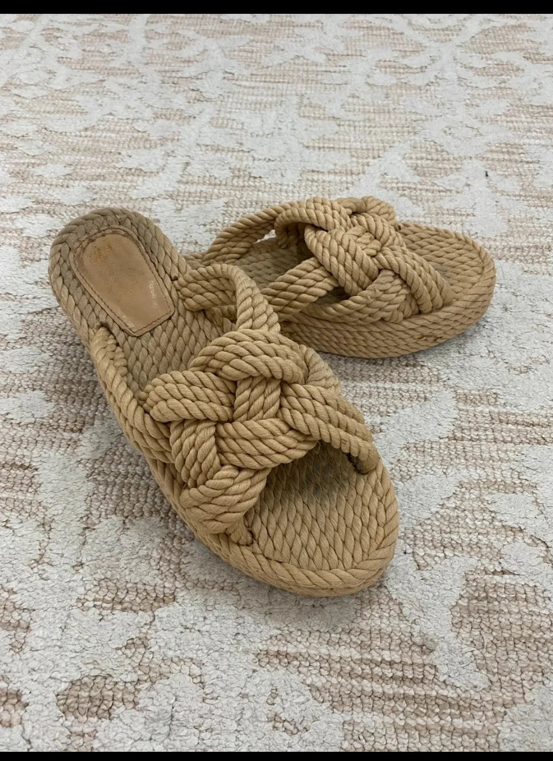 Sandales corde tressée beige