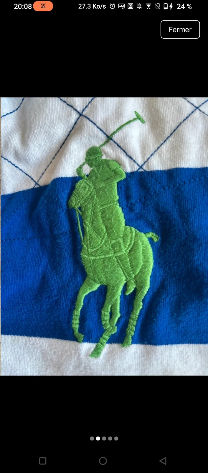 Polo rugby Polo Ralph Lauren rayé bleu blanc 6