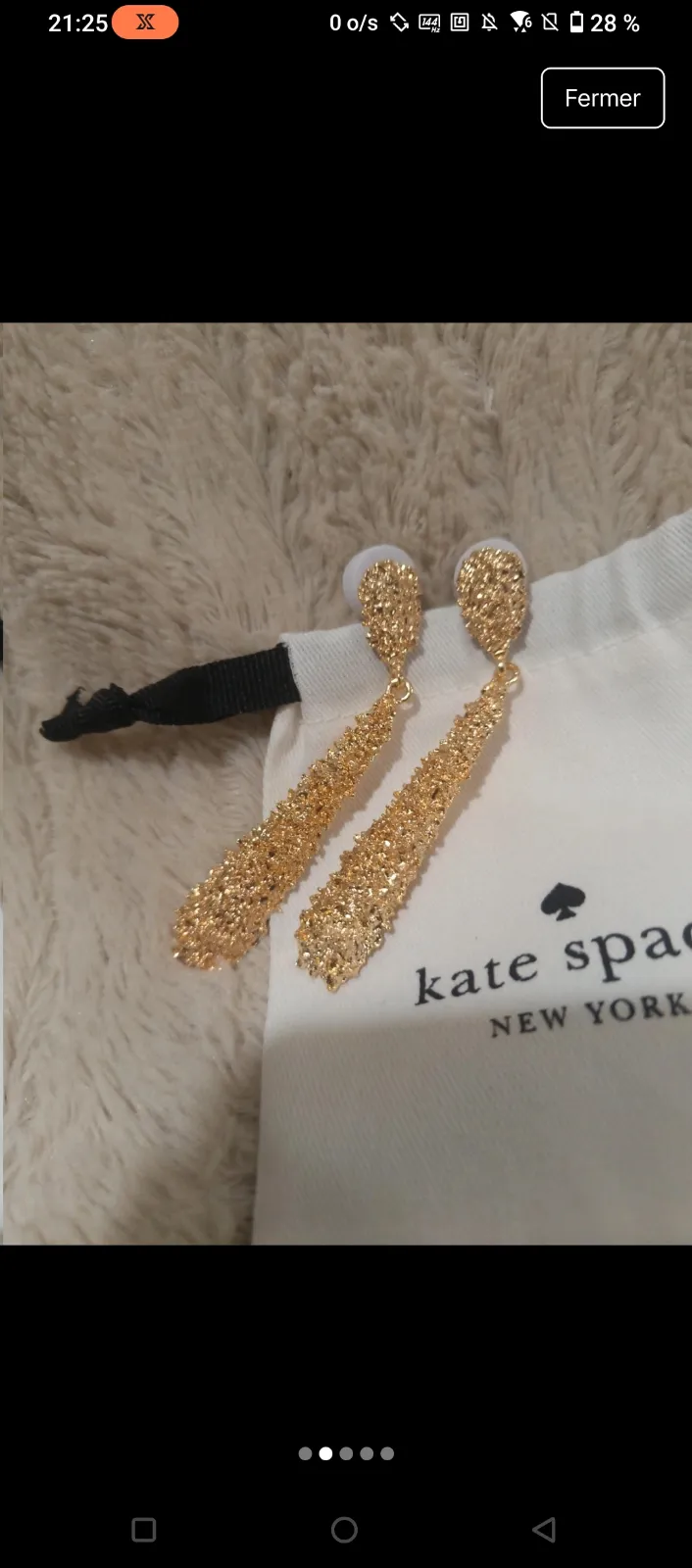 Boucles d'oreilles Kate Spade dorées 4