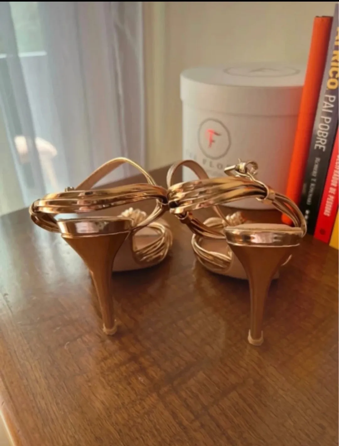 Gold Metallic Strappy Platform Sandals 3