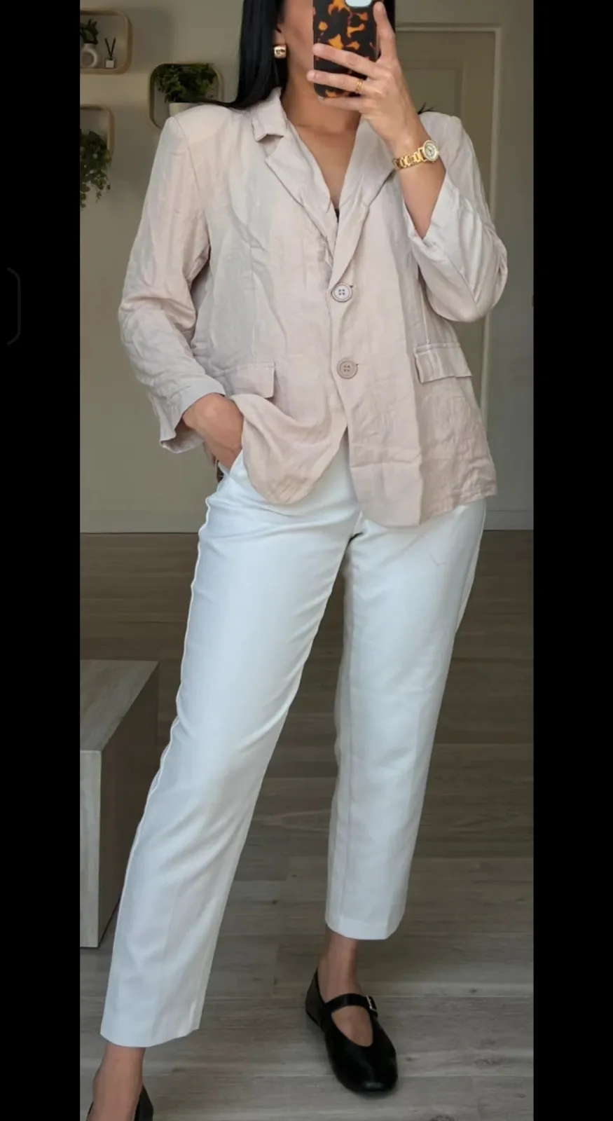 Blazer beige clair homme oversize 4