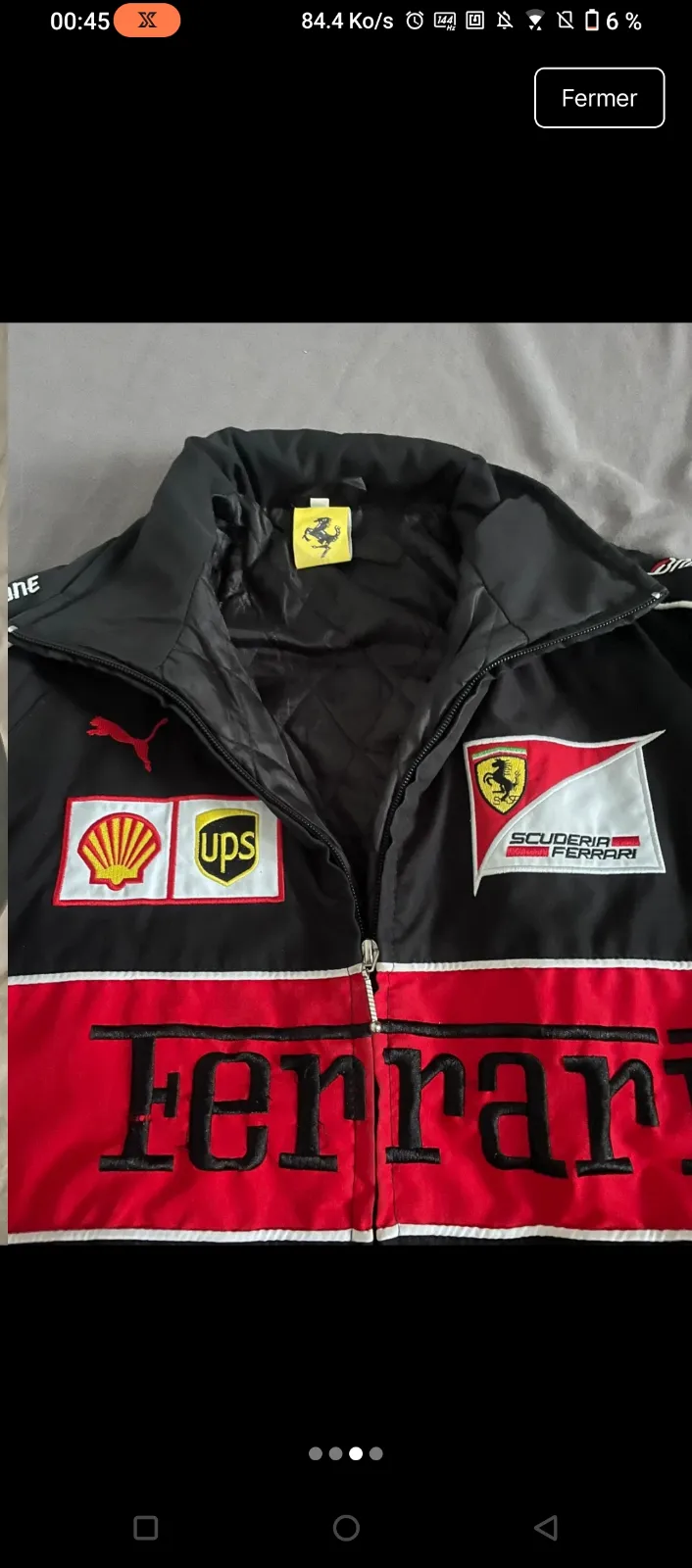 Veste Ferrari Puma Formule 1 noir rouge 3