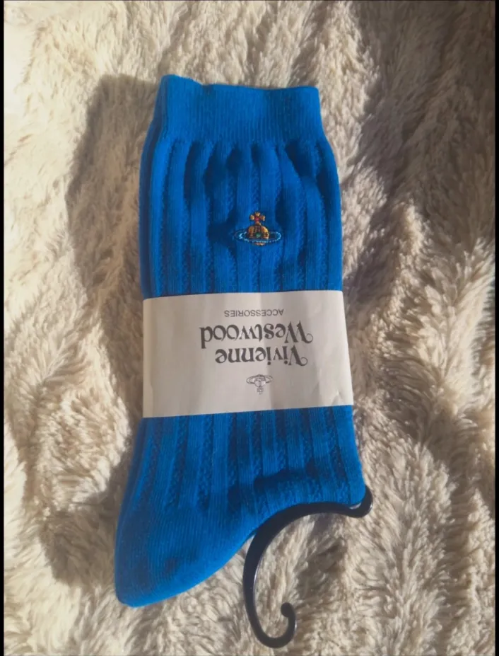 Chaussettes en maille bleu roi Vivienne Westwood – Vivienne Westwood – taille Taille unique 2