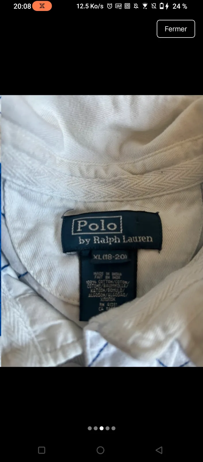 Polo rugby Polo Ralph Lauren rayé bleu blanc 4