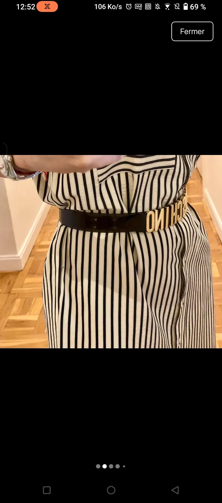 Moschino Robe rayée noire et blanche 2