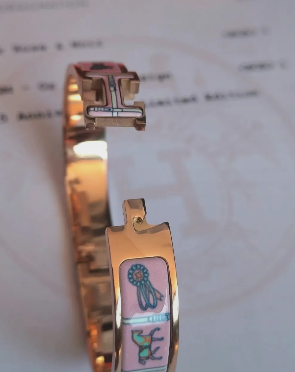 Bracelet Hermès Clic H GM Grand Apparat Rose – Hermès – taille Taille unique 6