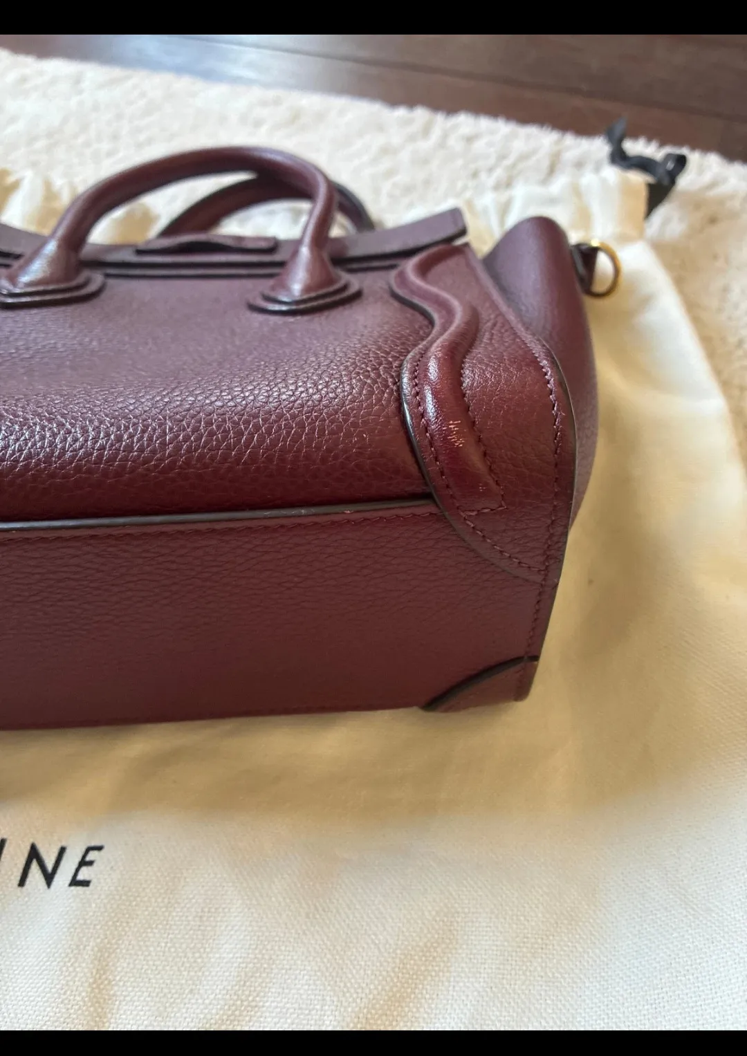 Céline Luggage Tote Bordeaux Cuir 4