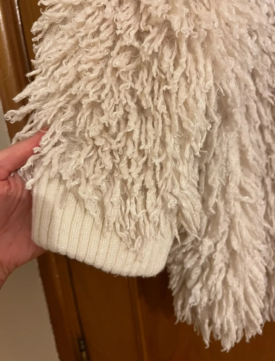 Cream Fringed Textured Jacket 4
