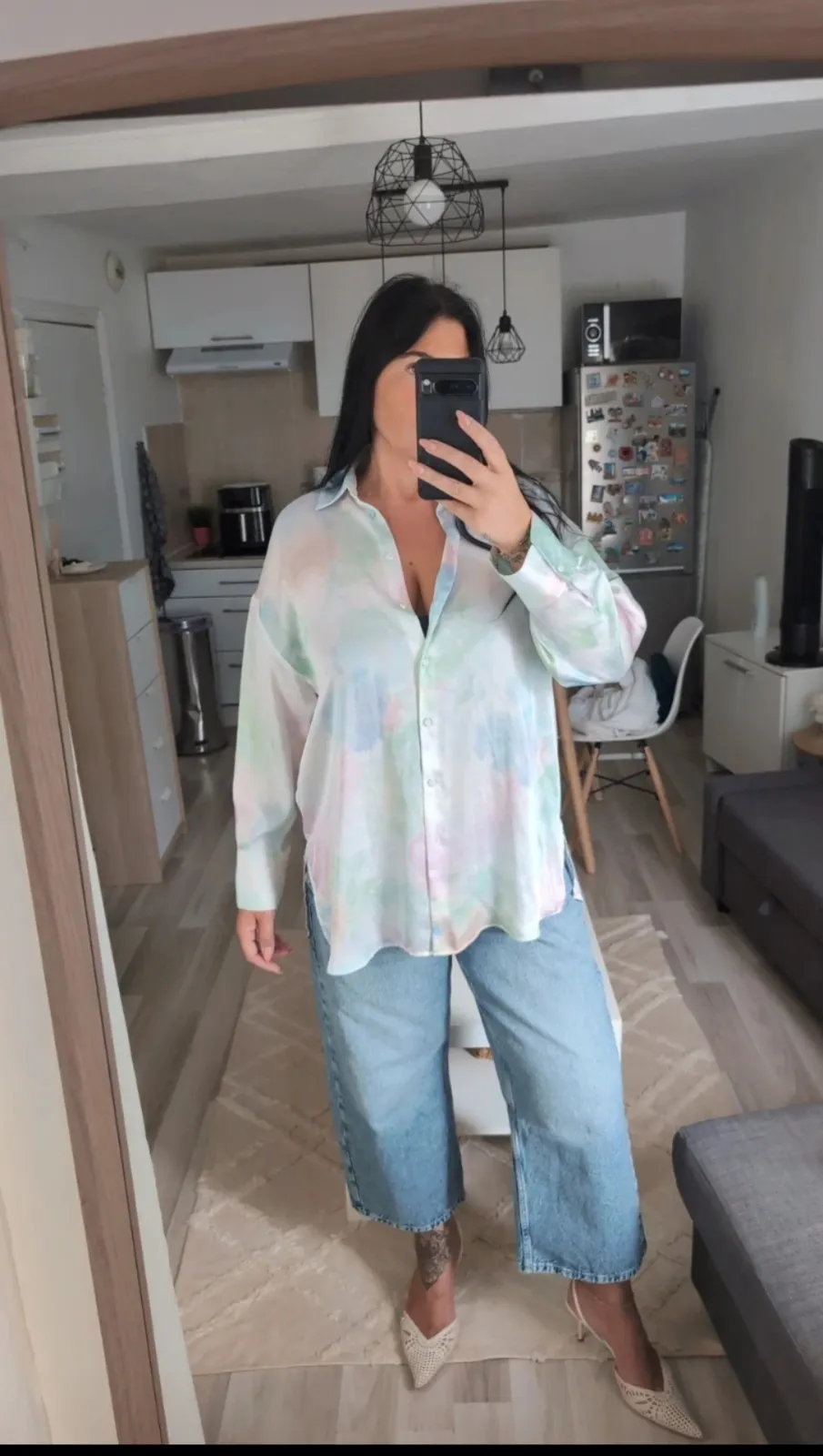 Chemise tie-dye pastel oversize