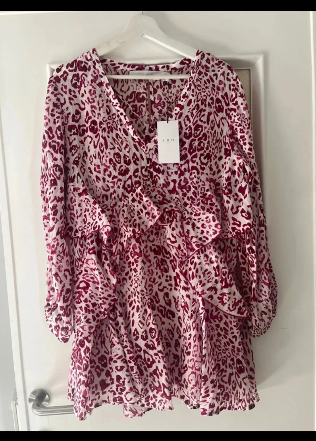 Robe courte IRO imprimé léopard rose 2