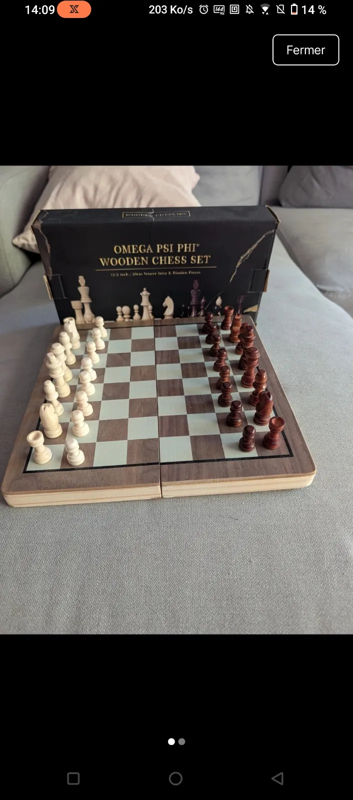 Omega Psi Phi Jeu d'échecs bois 4