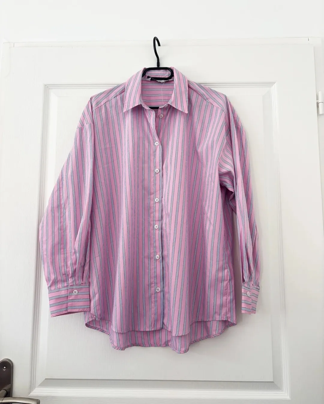 Chemise rayée rose et bleu clair zara