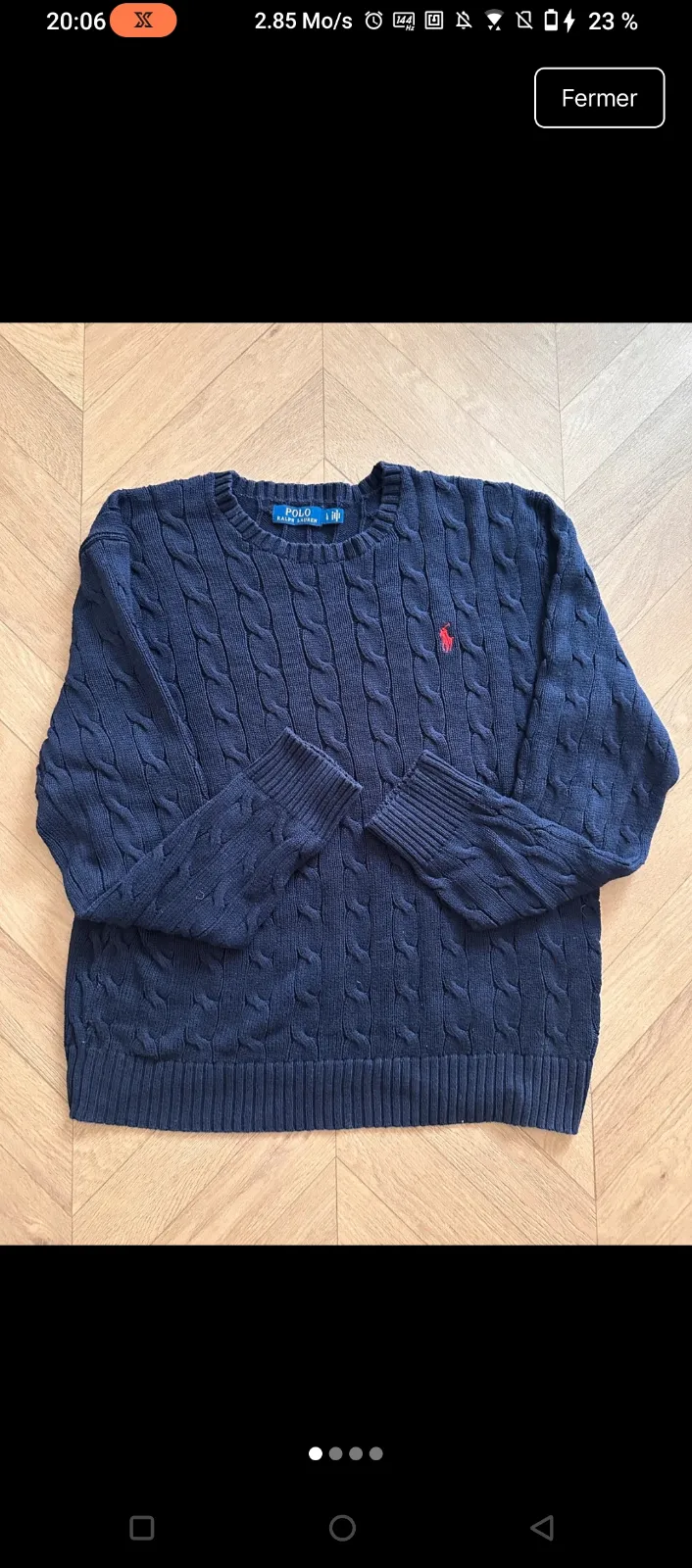 Pull Polo Ralph Lauren bleu marine torsadé 5