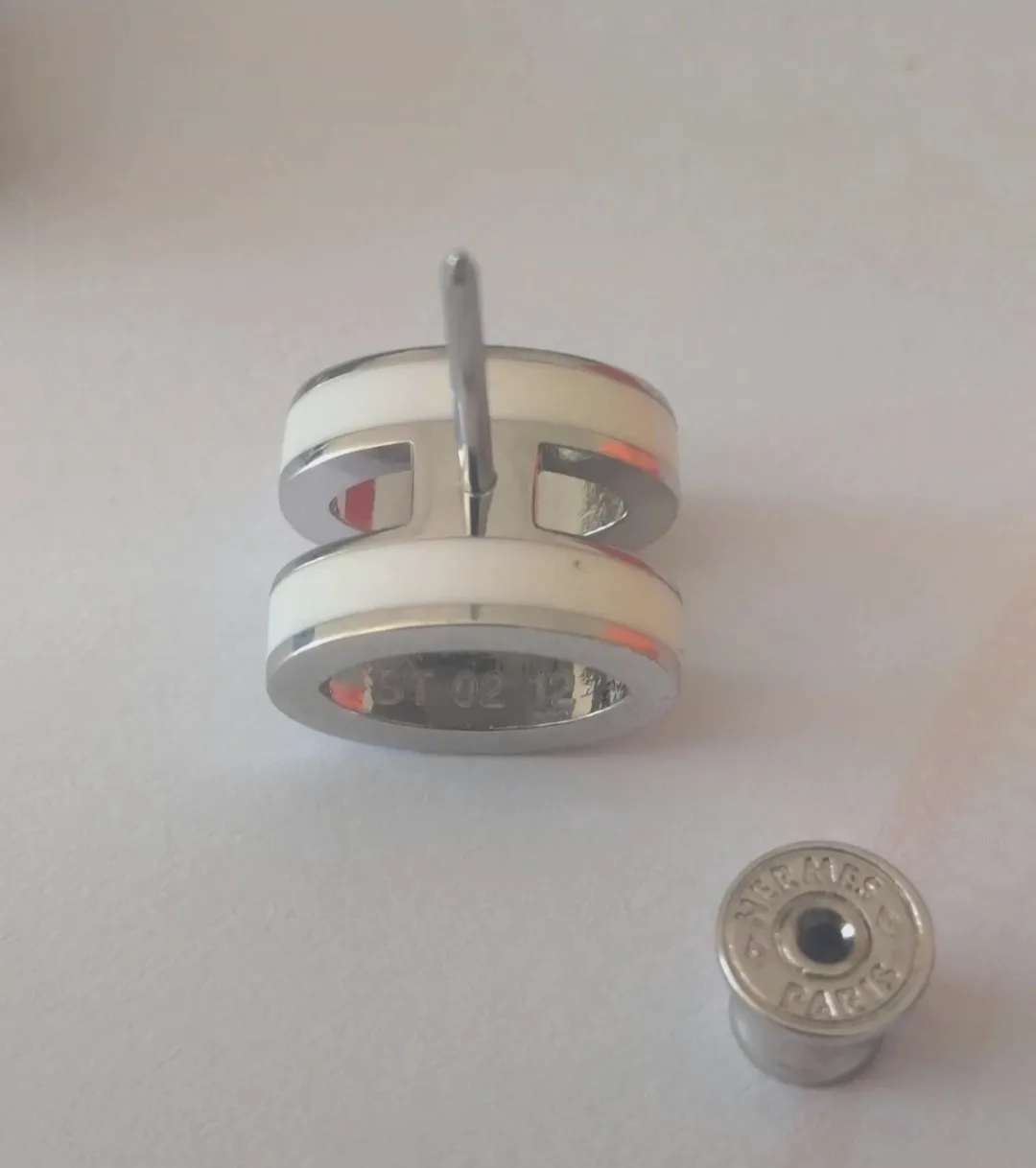 Boucles d'oreilles Hermès Pop H blanc et argent – Hermès – taille Taille unique 6