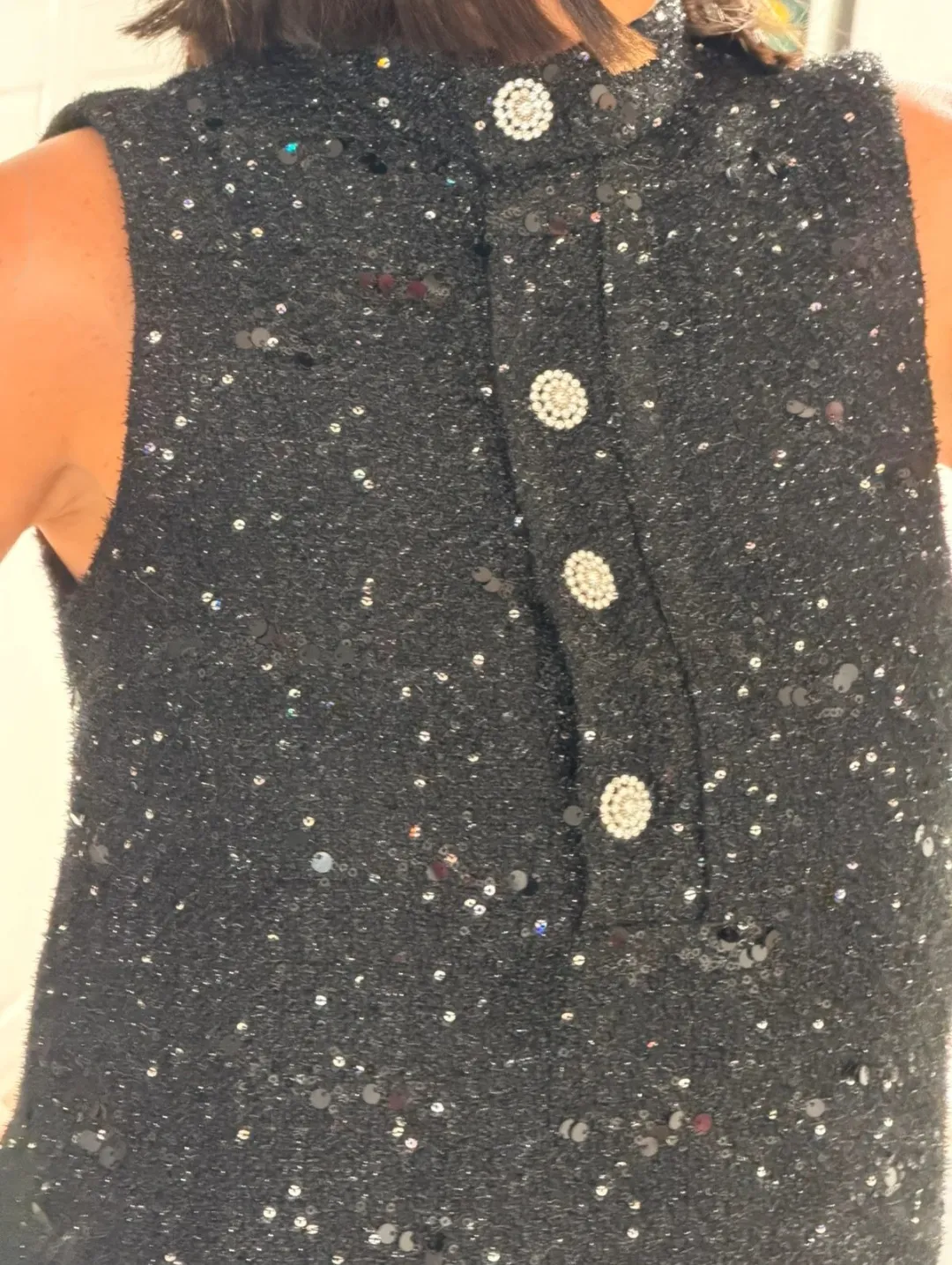 Black sleeveless button-up dress chanel 2