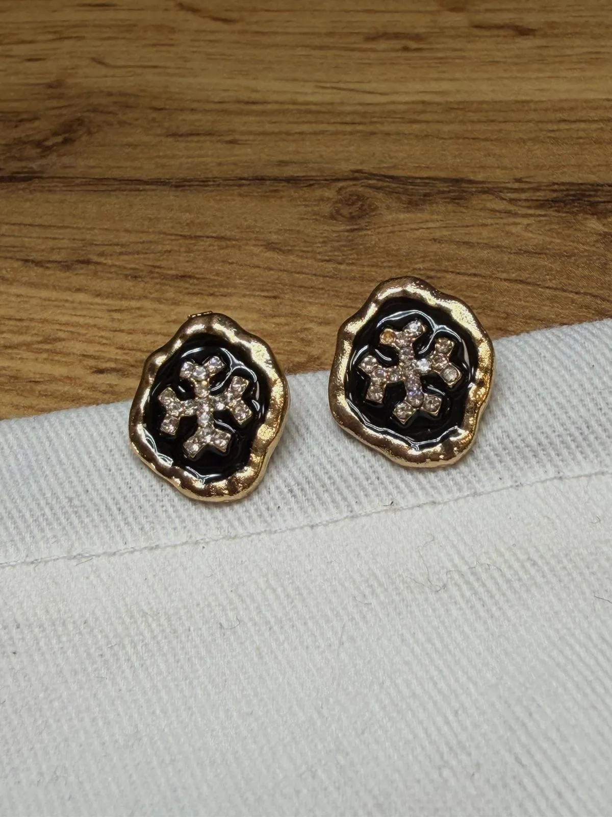 Boucles d'oreilles Kate Spade dorées et noires – kate spade – taille Taille unique 7
