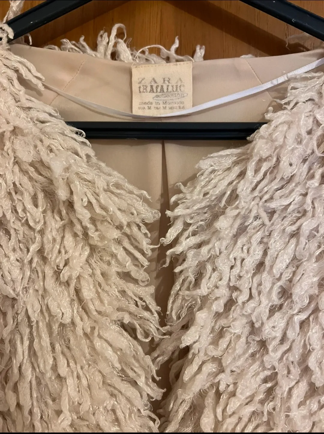 Cream Fringed Textured Jacket 3