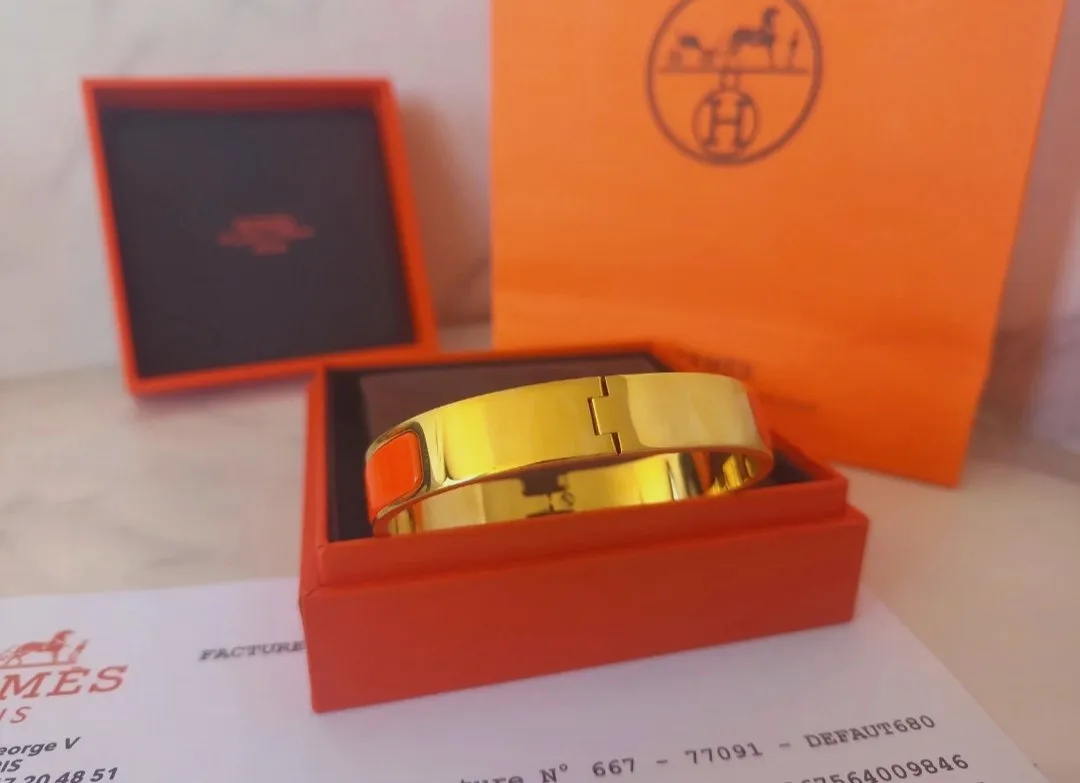 Bracelet Hermès Clic H GM orange or – Hermès – taille Taille unique 6