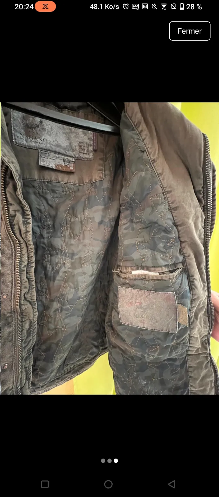 Veste Jean Grise Capuche Poches 5