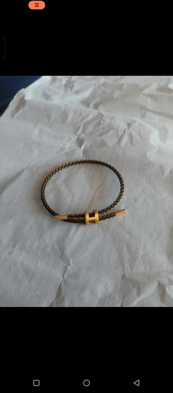 Bracelet tressé cuir marron doré 3