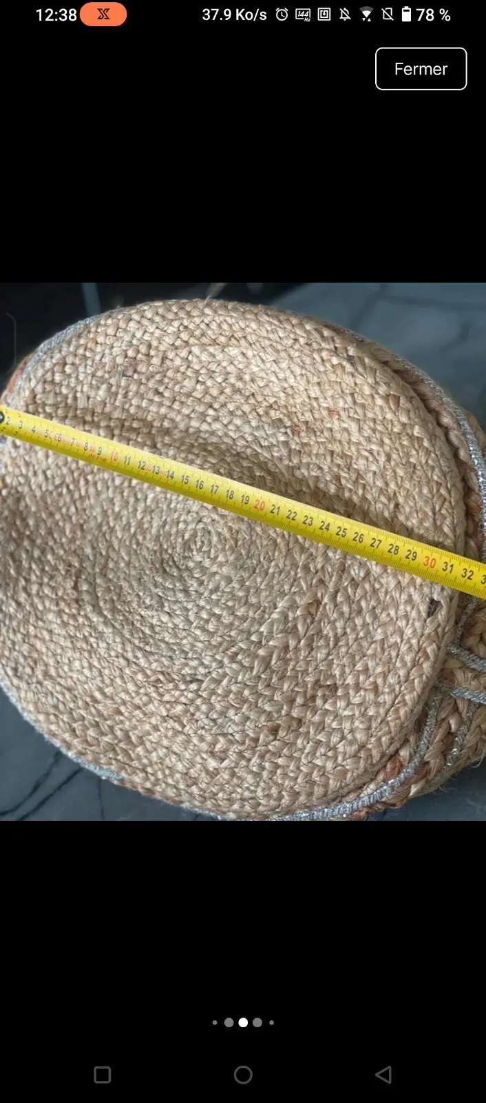 Sac panier en paille naturelle tressée 6