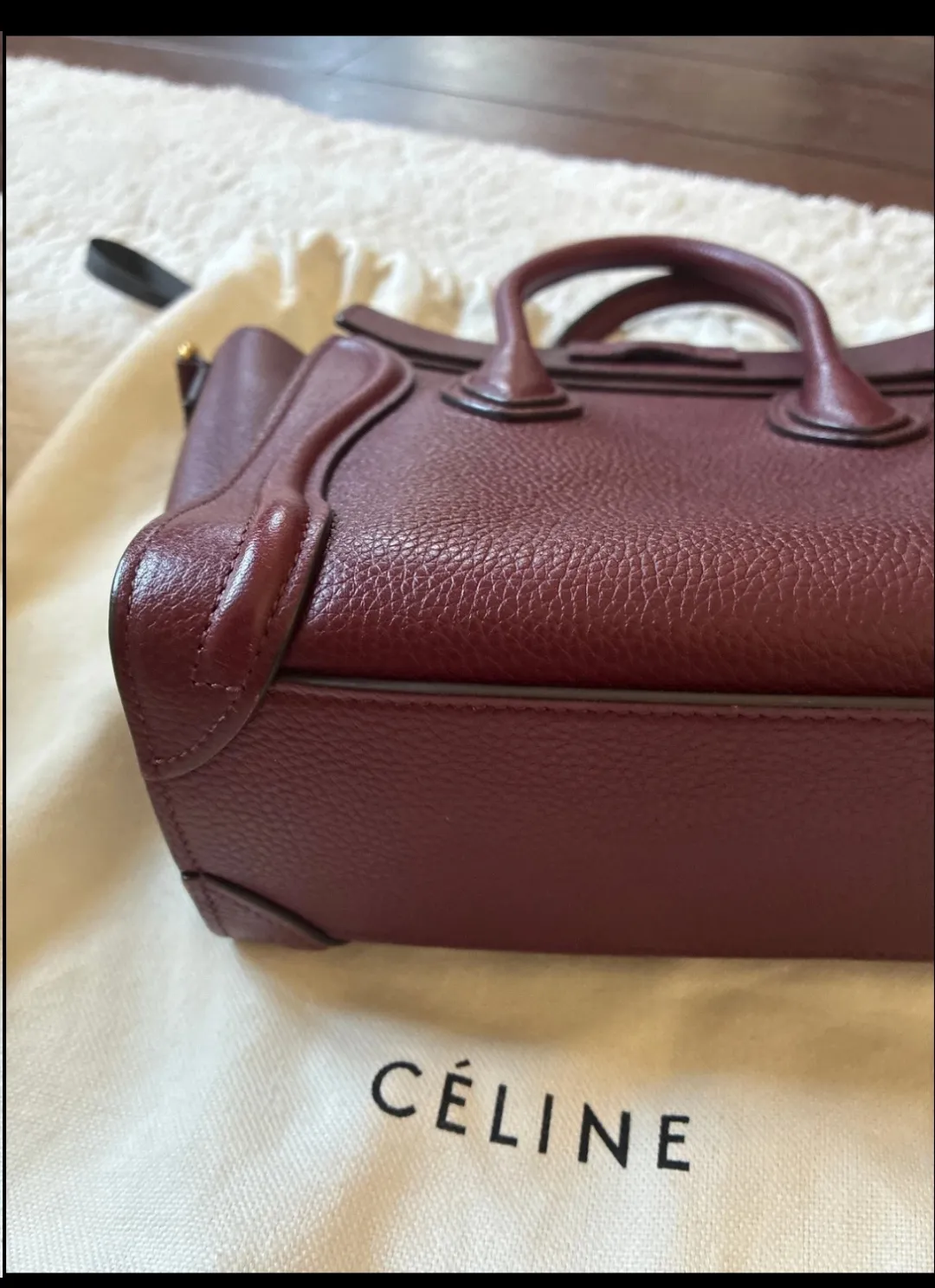 Céline Luggage Tote Bordeaux Cuir 5