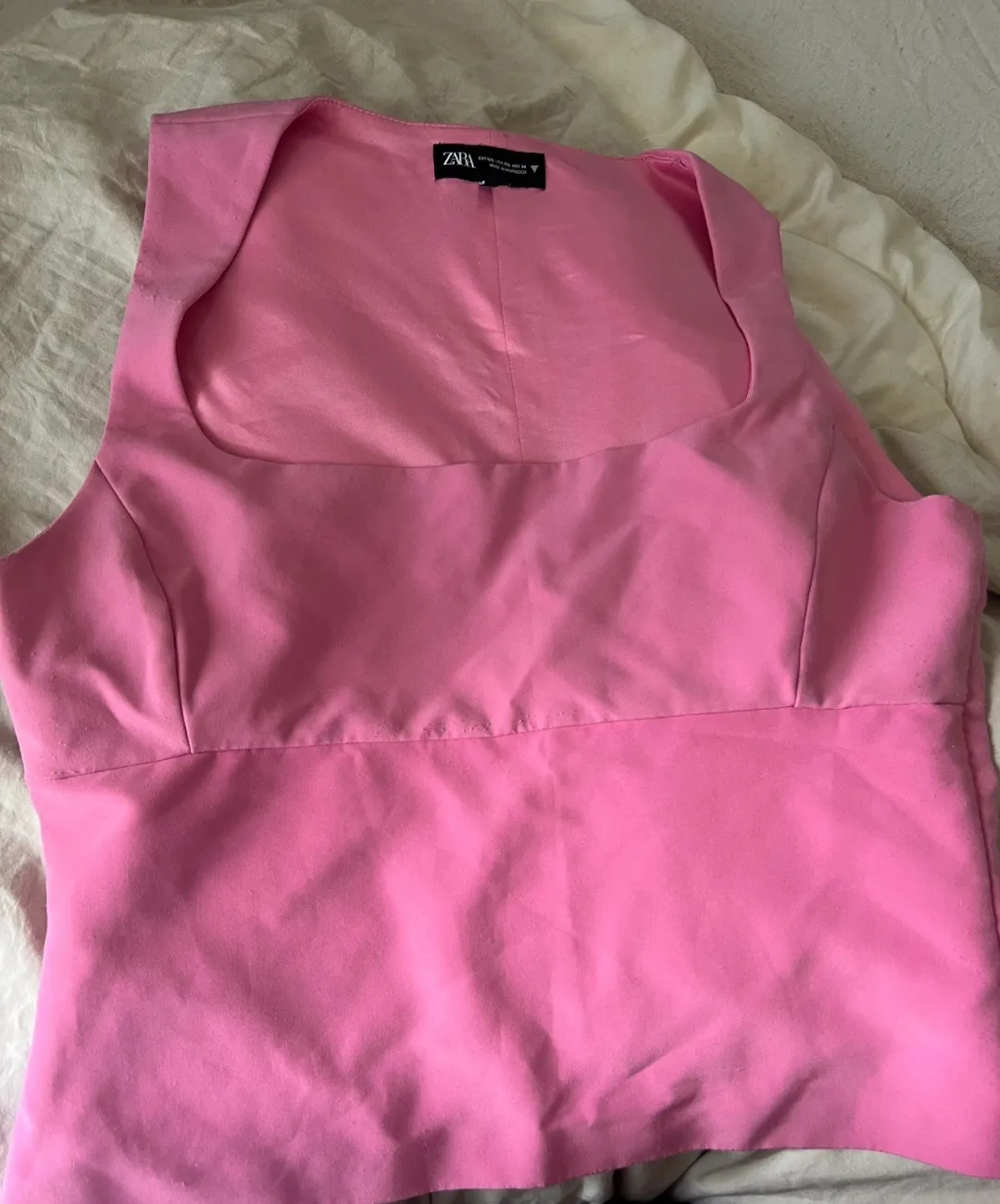 Pink Ribbed Tank Top Fitted 4