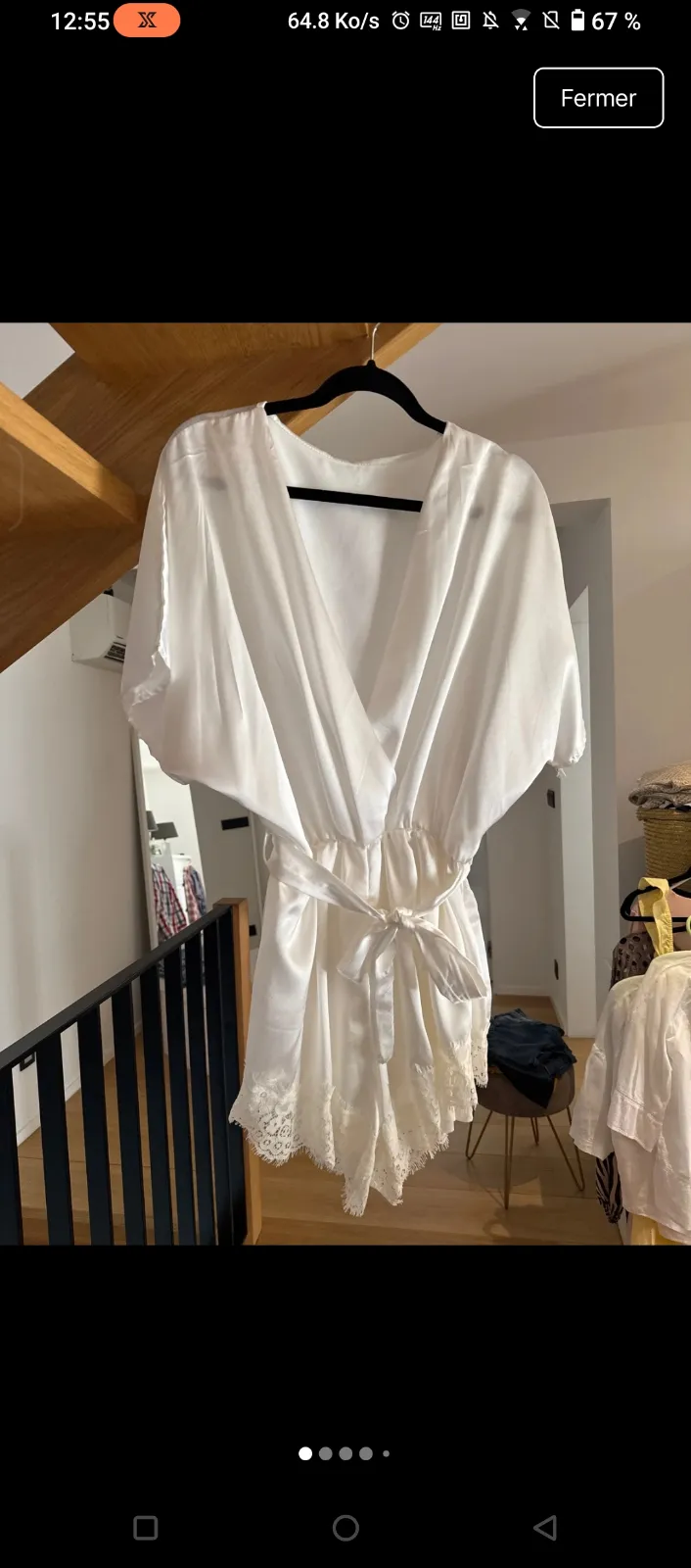 Robe portefeuille blanche dentelle 7