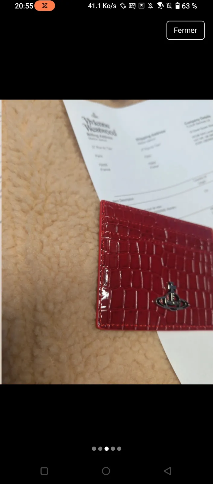 Portefeuille Vivienne Westwood rouge vernis 3