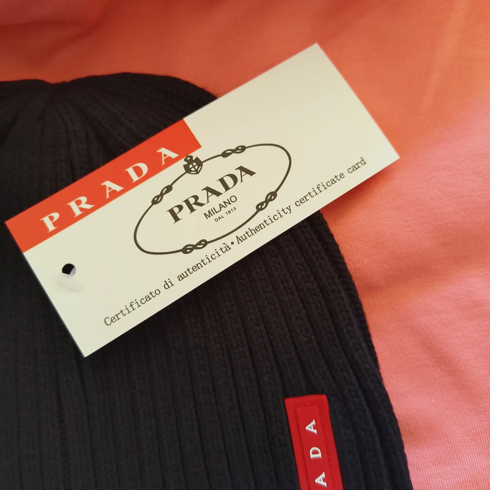 Bonnet en maille côtelée Prada noir – Prada 3