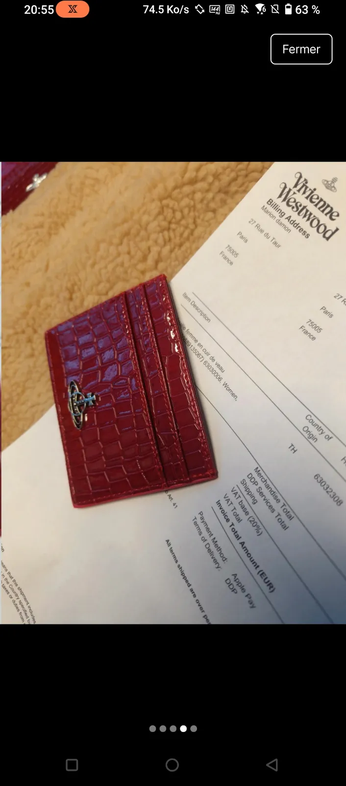 Portefeuille Vivienne Westwood rouge vernis 4