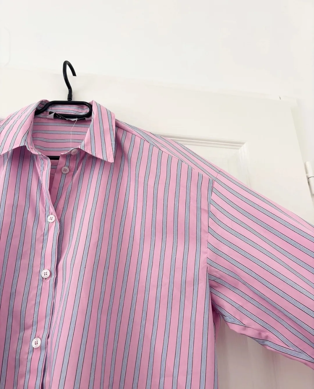Chemise rayée rose et bleu clair zara 2