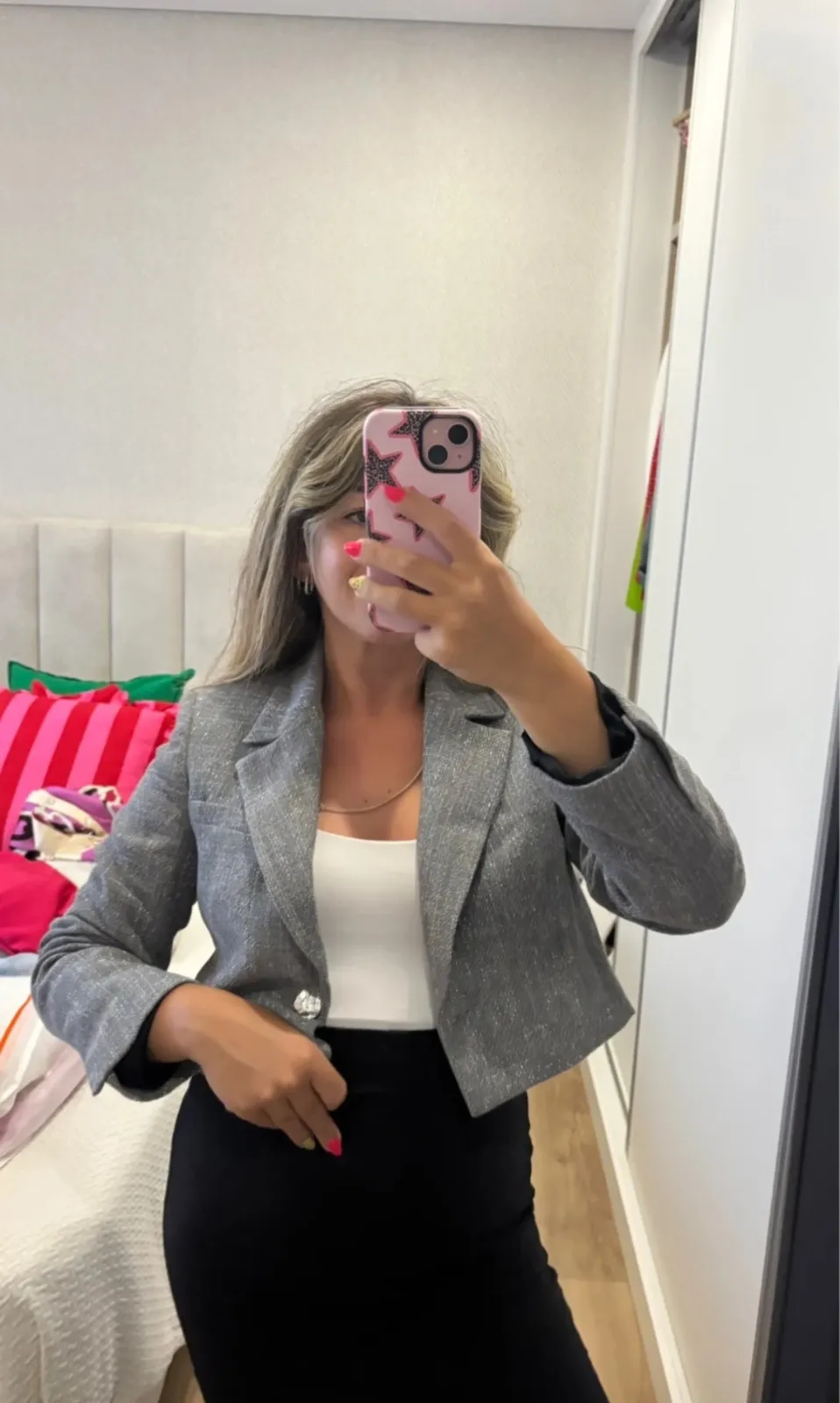 Gray Blazer Jacket Classic Style