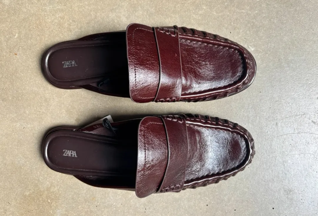 Mules mocassins velours bordeaux 2