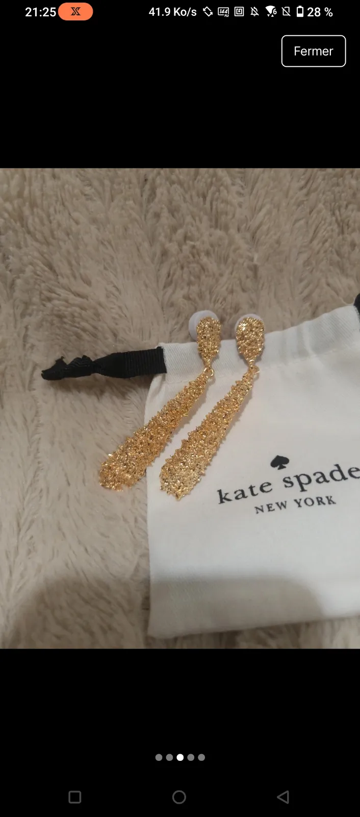 Boucles d'oreilles Kate Spade dorées 2
