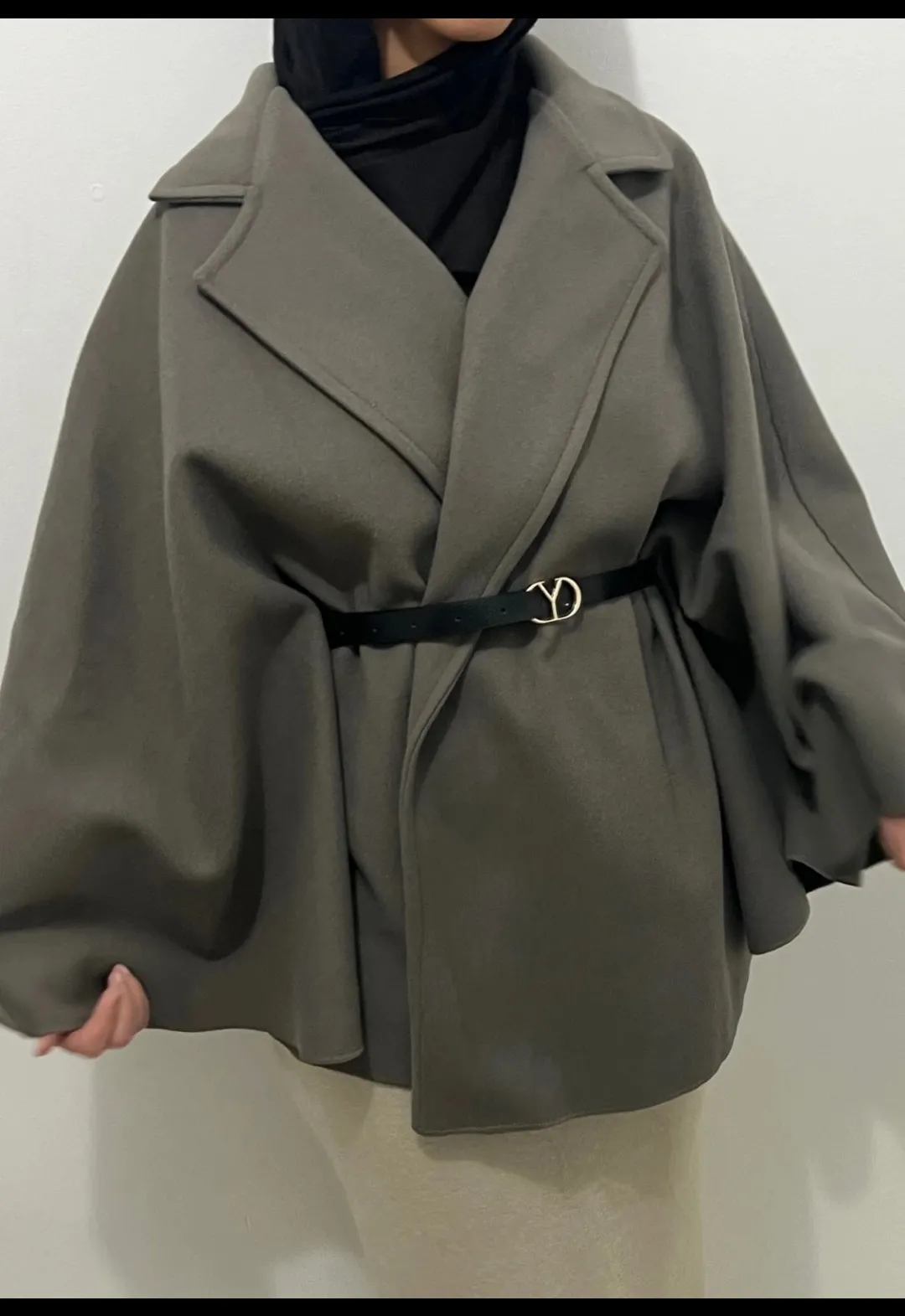 Blazer oversize kaki ceinturé 3