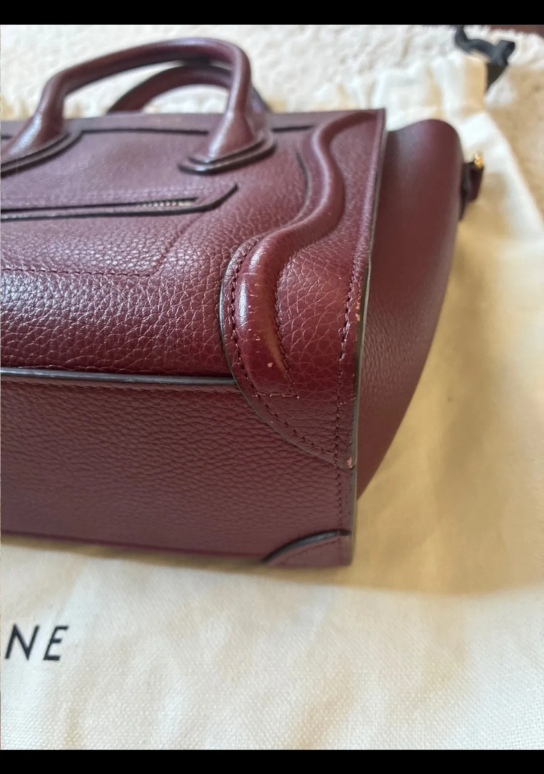 Céline Luggage Tote Bordeaux Cuir 2