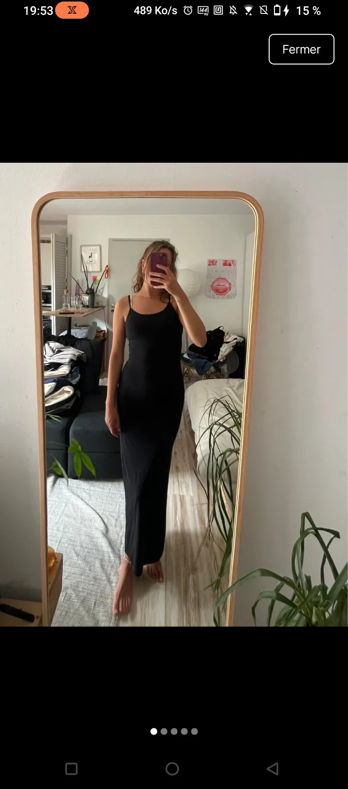 Miroir sur pied cadre bois clair 4