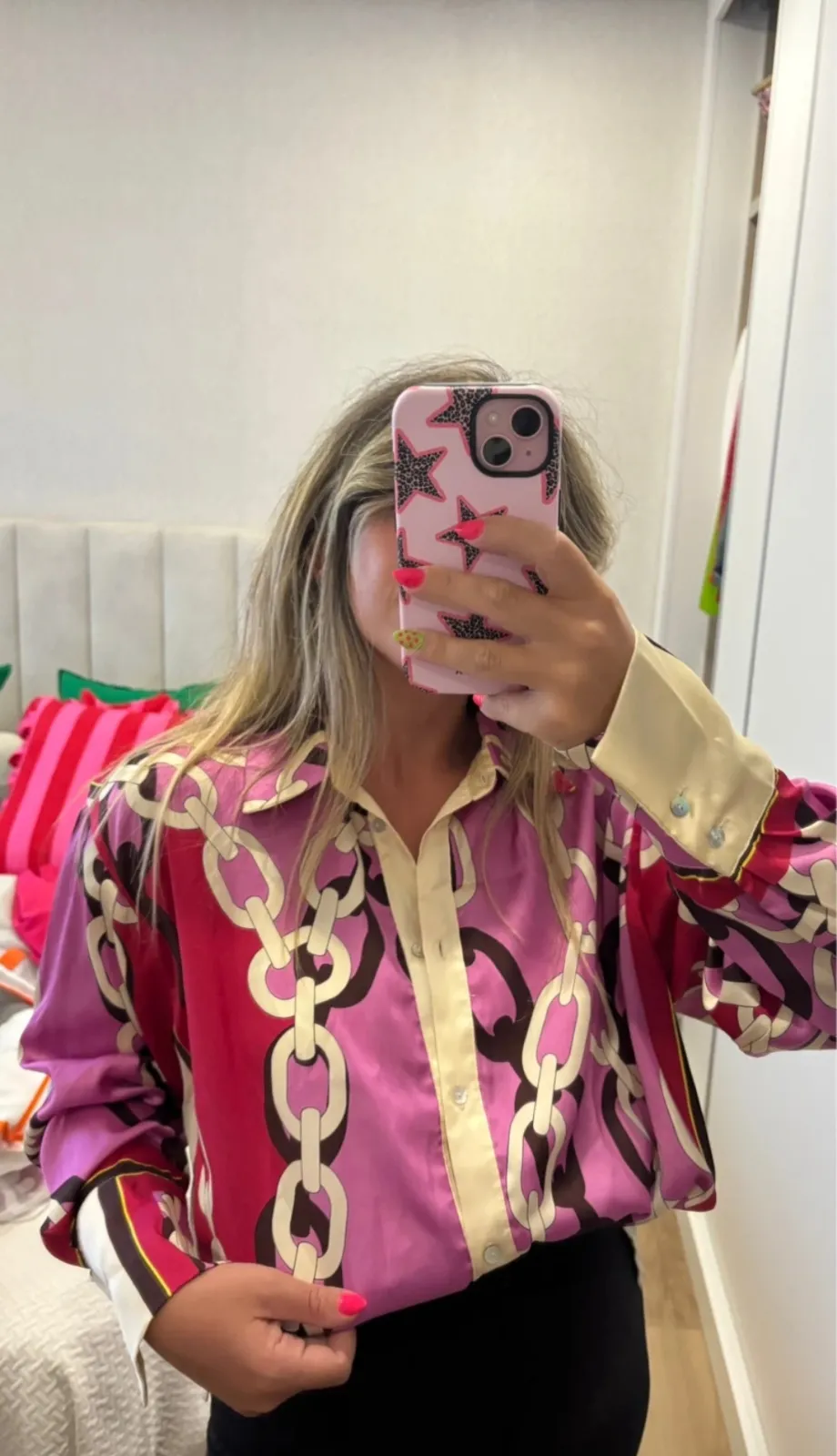 Purple Chain Print Shirt Jacket 2