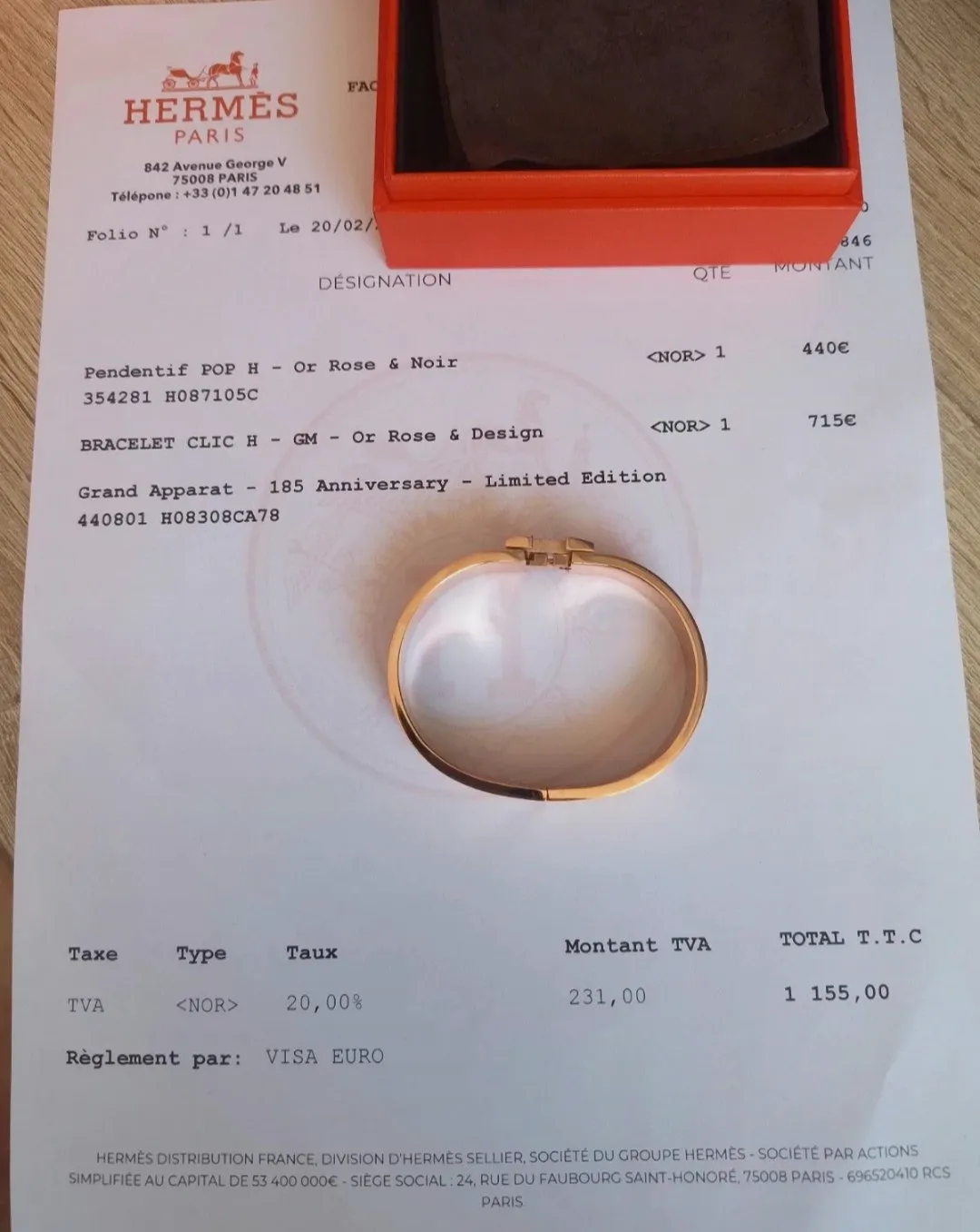 Bracelet Hermès Clic H GM Grand Apparat Rose – Hermès – taille Taille unique 5